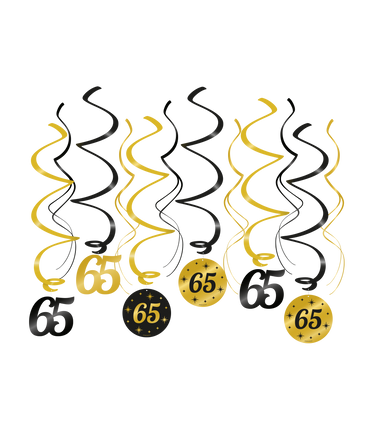 Feestbazaar Classy Party Swirls 65 Jaar (12st)