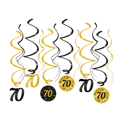 Feestbazaar Classy Party Swirls 70 Jaar (12st)
