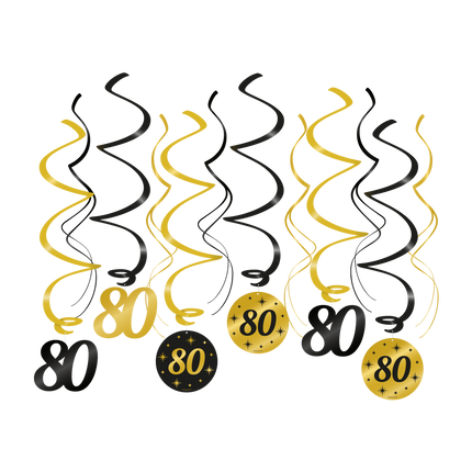 Feestbazaar Classy Party Swirls 80 Jaar (12st)