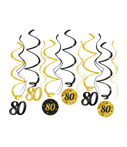 Feestbazaar Classy Party Swirls 80 Jaar (12st)