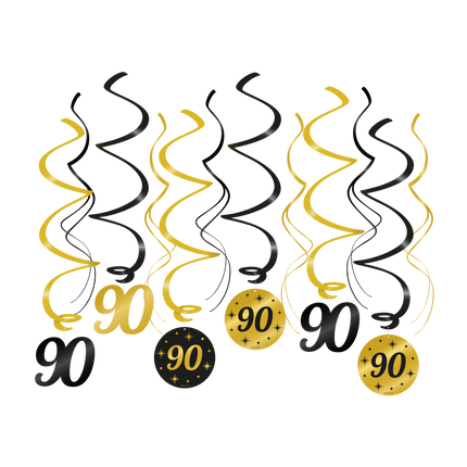 Feestbazaar Classy Party Swirls 90 Jaar (12st)