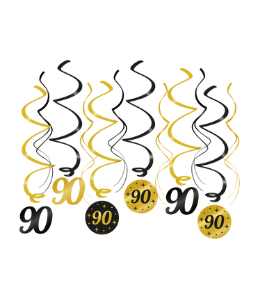 Feestbazaar Classy Party Swirls 90 Jaar (12st)