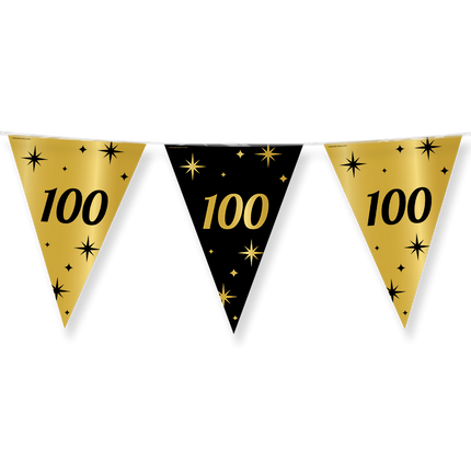 Feestbazaar Classy Vlaggenlijn 100 Jaar Zwart/Goud (10m)