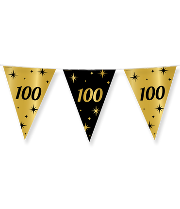 Feestbazaar Classy Vlaggenlijn 100 Jaar Zwart/Goud (10m)