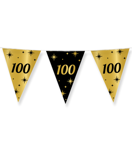 Feestbazaar Classy Vlaggenlijn 100 Jaar Zwart/Goud (10m)