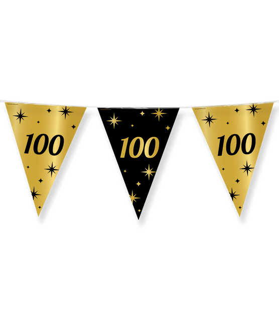 Feestbazaar Classy Vlaggenlijn 100 Jaar Zwart/Goud (10m)