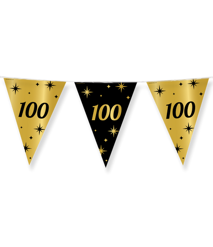 Feestbazaar Classy Vlaggenlijn 100 Jaar Zwart/Goud (10m)