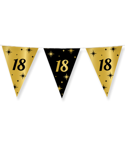Feestbazaar Classy Vlaggenlijn 18 Jaar Zwart/Goud (10m)