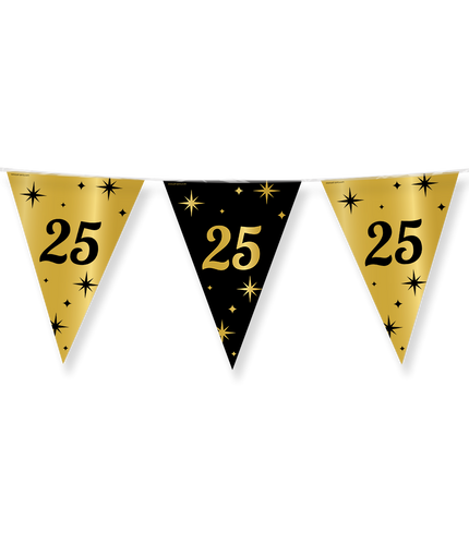 Feestbazaar Classy Vlaggenlijn 25 Jaar Zwart/Goud (10m)