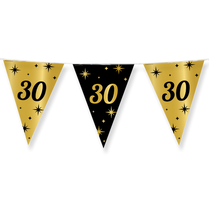 Feestbazaar Classy Vlaggenlijn 30 Jaar Zwart/Goud (10m)