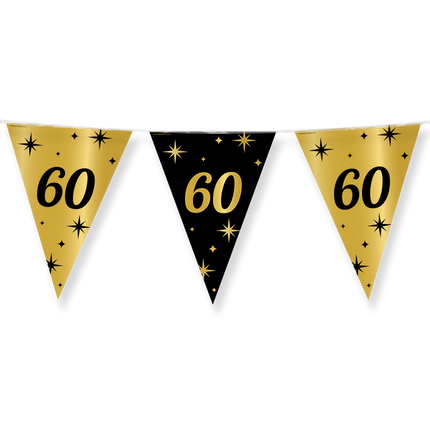 Feestbazaar Classy Vlaggenlijn 60 Jaar Zwart/Goud (10m)