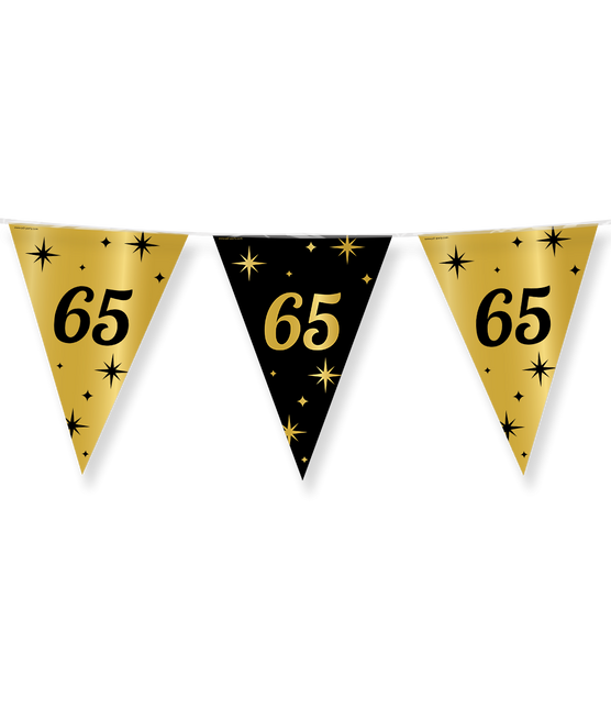 Feestbazaar Classy Vlaggenlijn 65 Jaar Zwart/Goud (10m)