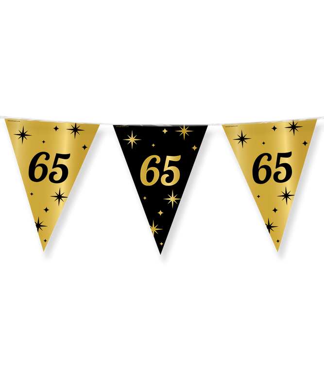 Feestbazaar Classy Vlaggenlijn 65 Jaar Zwart/Goud (10m)