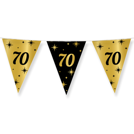 Feestbazaar Classy Vlaggenlijn 70 Jaar Zwart/Goud (10m)