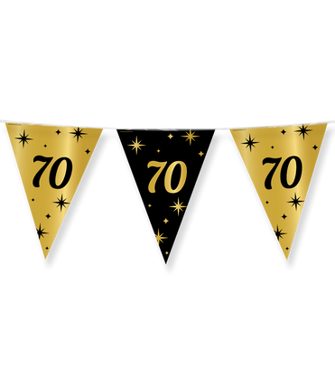 Feestbazaar Classy Vlaggenlijn 70 Jaar Zwart/Goud (10m)