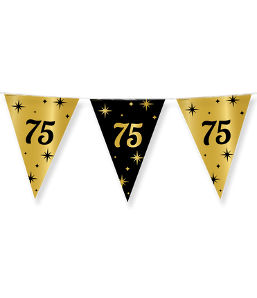 Feestbazaar Classy Vlaggenlijn 75 Jaar Zwart/Goud (10m)