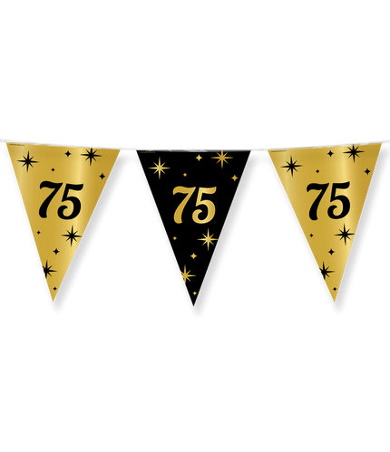 Feestbazaar Classy Vlaggenlijn 75 Jaar Zwart/Goud (10m)