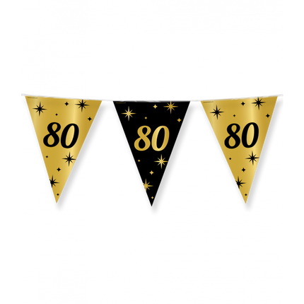 Feestbazaar Classy Vlaggenlijn 80 Jaar Zwart/Goud (10m)