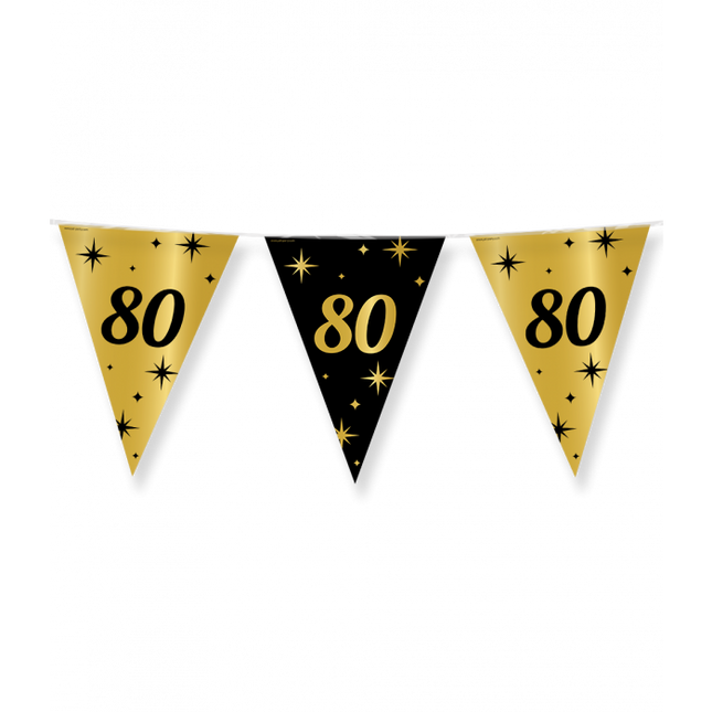 Feestbazaar Classy Vlaggenlijn 80 Jaar Zwart/Goud (10m)