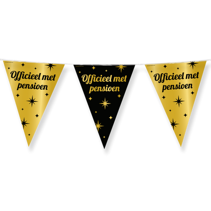 Feestbazaar Classy Vlaggenlijn Pensioen Zwart/Goud (10m)