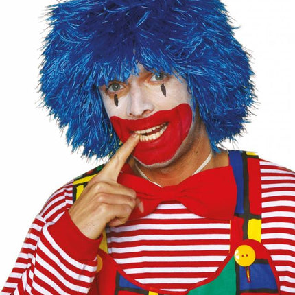 Feestbazaar Clown pruik blauw