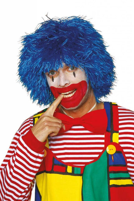 Feestbazaar Clown pruik blauw