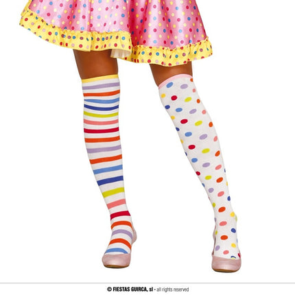Feestbazaar Clowns Pantykousen Strepen En Stippen