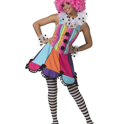 Feestbazaar Clownsjurk Regenboog