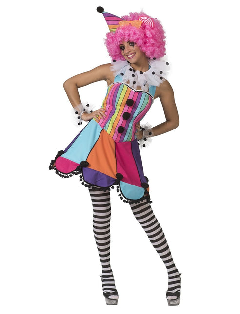 Feestbazaar Clownsjurk Regenboog