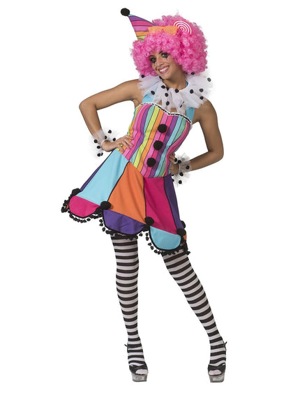 Feestbazaar Clownsjurk Regenboog