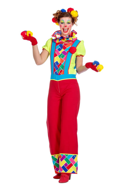 Feestbazaar Clownskostuum Retro Dames Twirly
