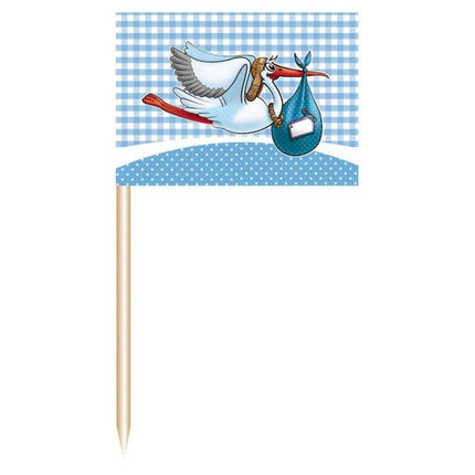 Feestbazaar Cocktailprikker geboorte jongen (50 st)