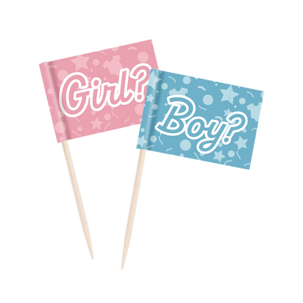 Feestbazaar Cocktailprikkers Gender Reveal (50st)