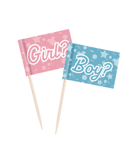 Feestbazaar Cocktailprikkers Gender Reveal (50st)