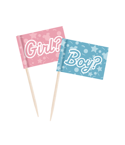 Feestbazaar Cocktailprikkers Gender Reveal (50st)