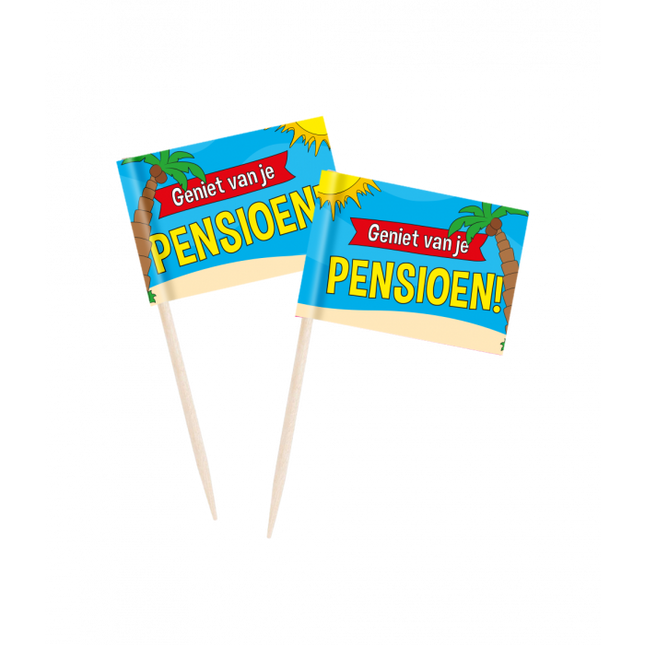 Feestbazaar Cocktailprikkers Pensioen Cartoon (50st)