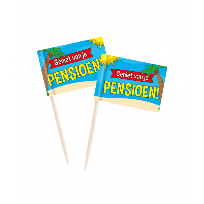 Feestbazaar Cocktailprikkers Pensioen Cartoon (50st)