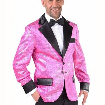 Feestbazaar Colbert man glitter pink