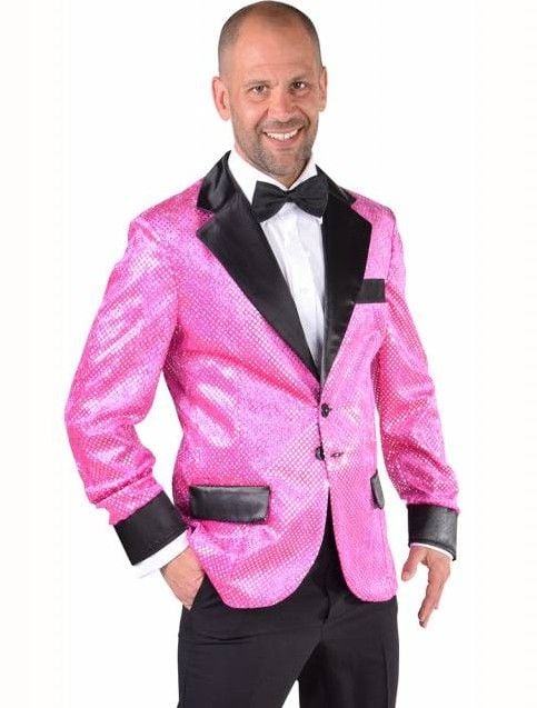 Feestbazaar Colbert man glitter pink