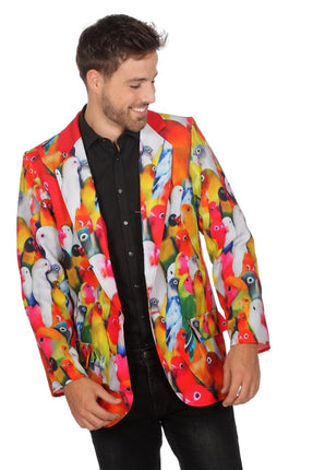 Feestbazaar Colbert met Vogelprint Man