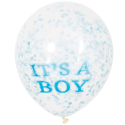 Feestbazaar Confetti ballon It's A Boy 30cm (6st)