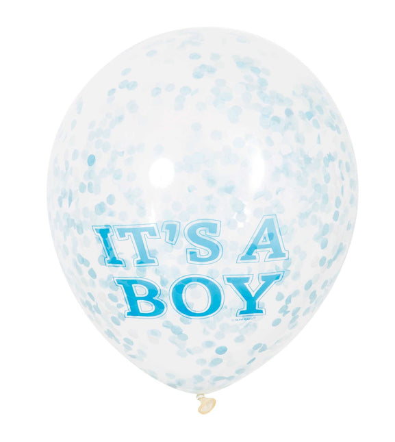 Feestbazaar Confetti ballon It's A Boy 30cm (6st)
