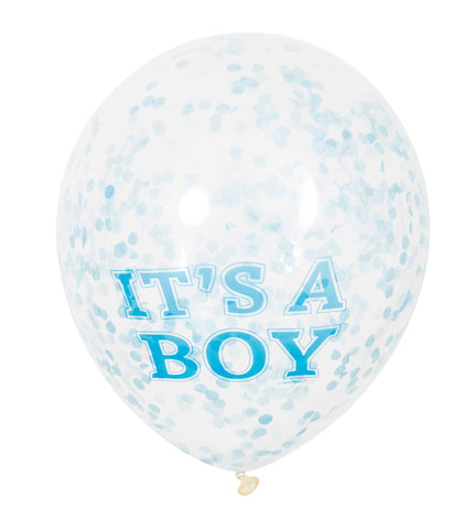 Feestbazaar Confetti ballon It's A Boy 30cm (6st)