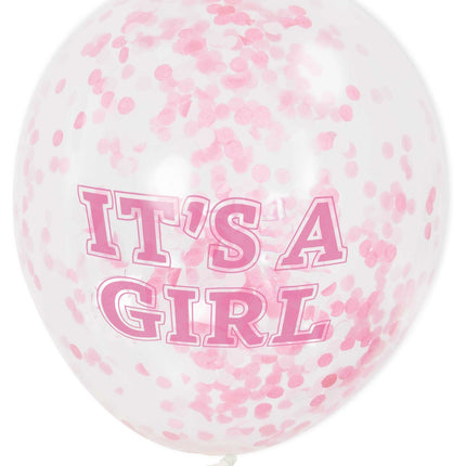 Feestbazaar Confetti ballon It's A Girl 30cm (6st)