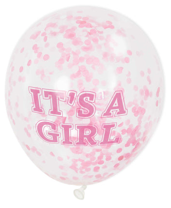 Feestbazaar Confetti ballon It's A Girl 30cm (6st)