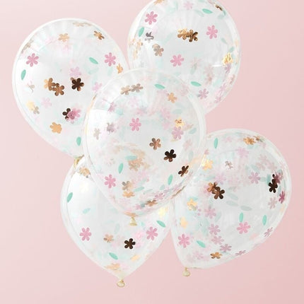 Feestbazaar Confetti Ballonnen Bloemen (5st)