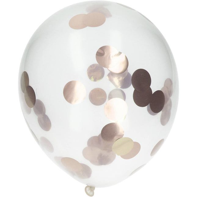 Feestbazaar Confetti Ballonnen Rosé Goud (4st)