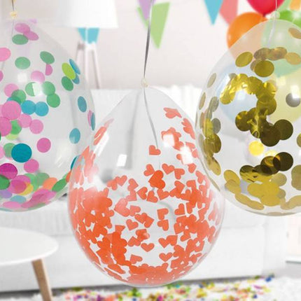 Feestbazaar Confetti Ballonnen Wit - 4 Stuks