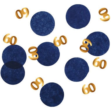 Feestbazaar Confetti Elegant True Blue 60 Jaar (25 Gram)