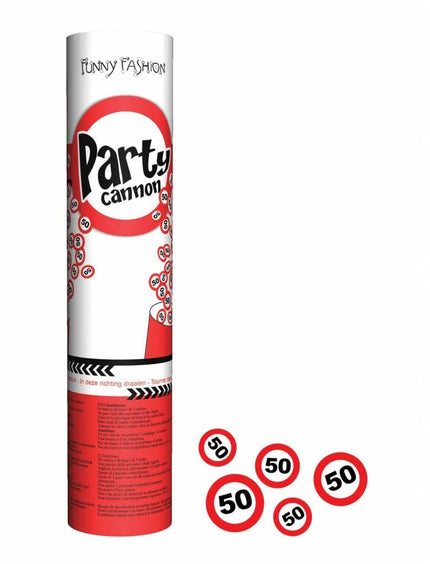 Feestbazaar Confetti kanon 20cm traffic 50 jaar